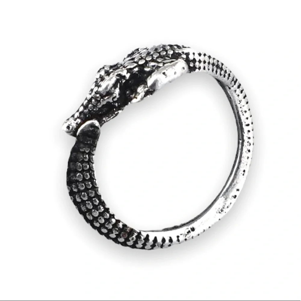New MENS Crocodile Marine Grade Stainless Steel SAE 316L A4 Boho Ring